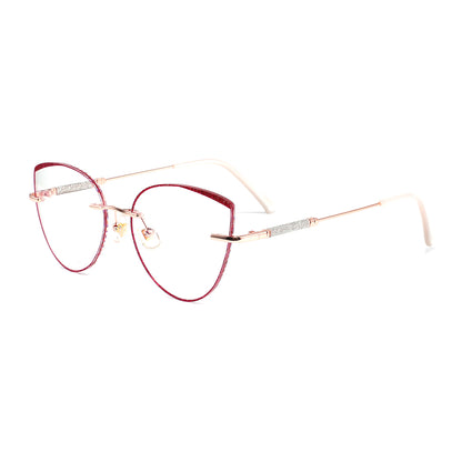 Glamour Eyeglasses in Rose Gold & Red