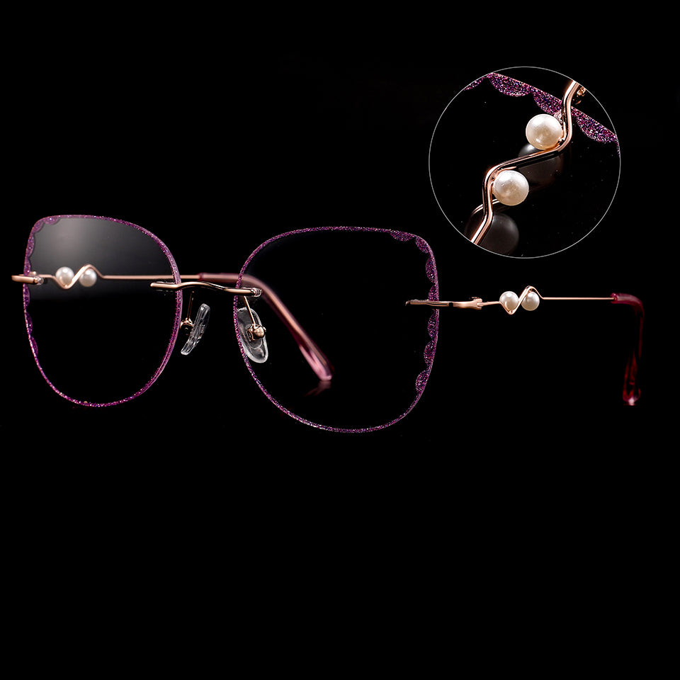 Elvira Eyeglasses in Rose Gold & Purple